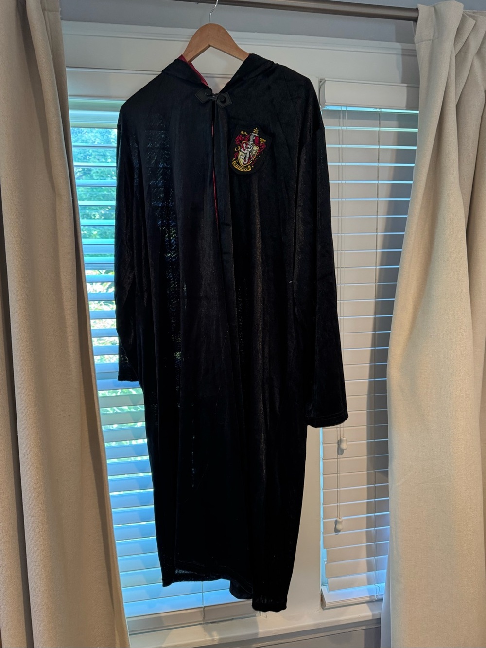 Gryffindor Black Hooded Robe